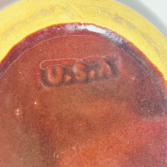 Vintage Ceramic Bean Pot With Lid & Handles Painted Floral Design USA - Picture 6 of 9